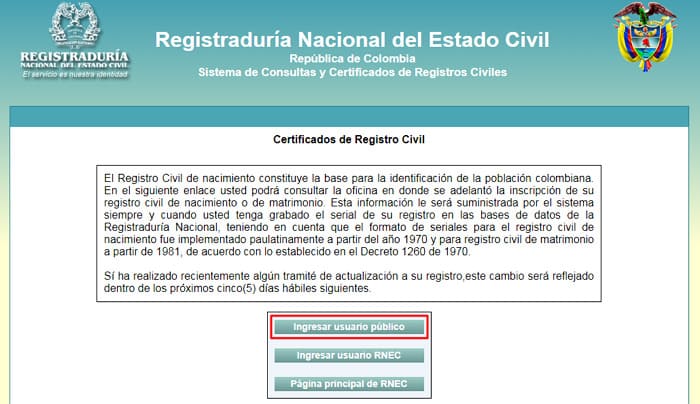 Solicitar certificado de matrimonio en Colombia - paso 2