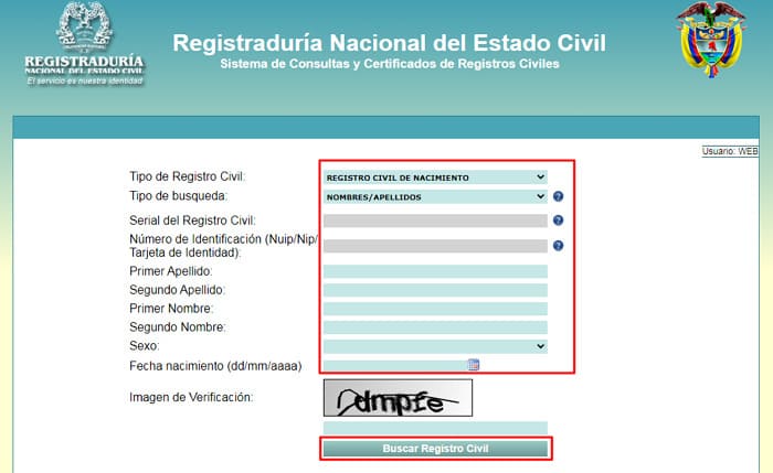 Solicitar certificado de matrimonio en Colombia - paso 3